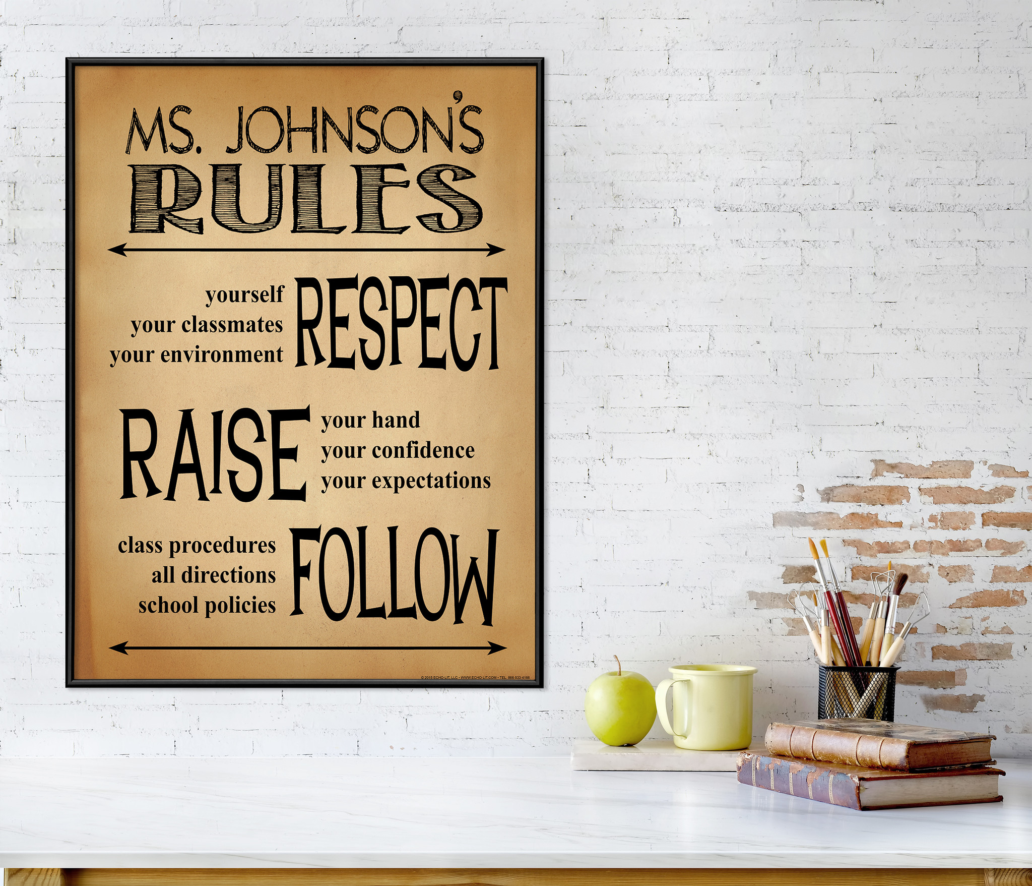 Classroom Rules Personalized Art Print Teacher Gift For