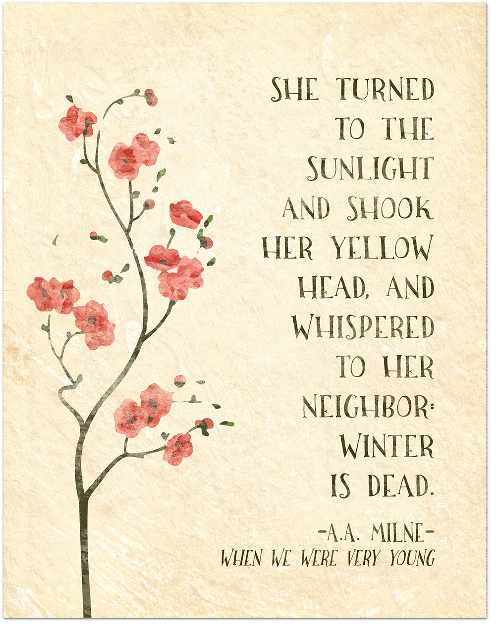 Floral Poems Watercolor Art Print Set Featuring Poets William Wordsworth A A Milne And Edna St Vincent Millay