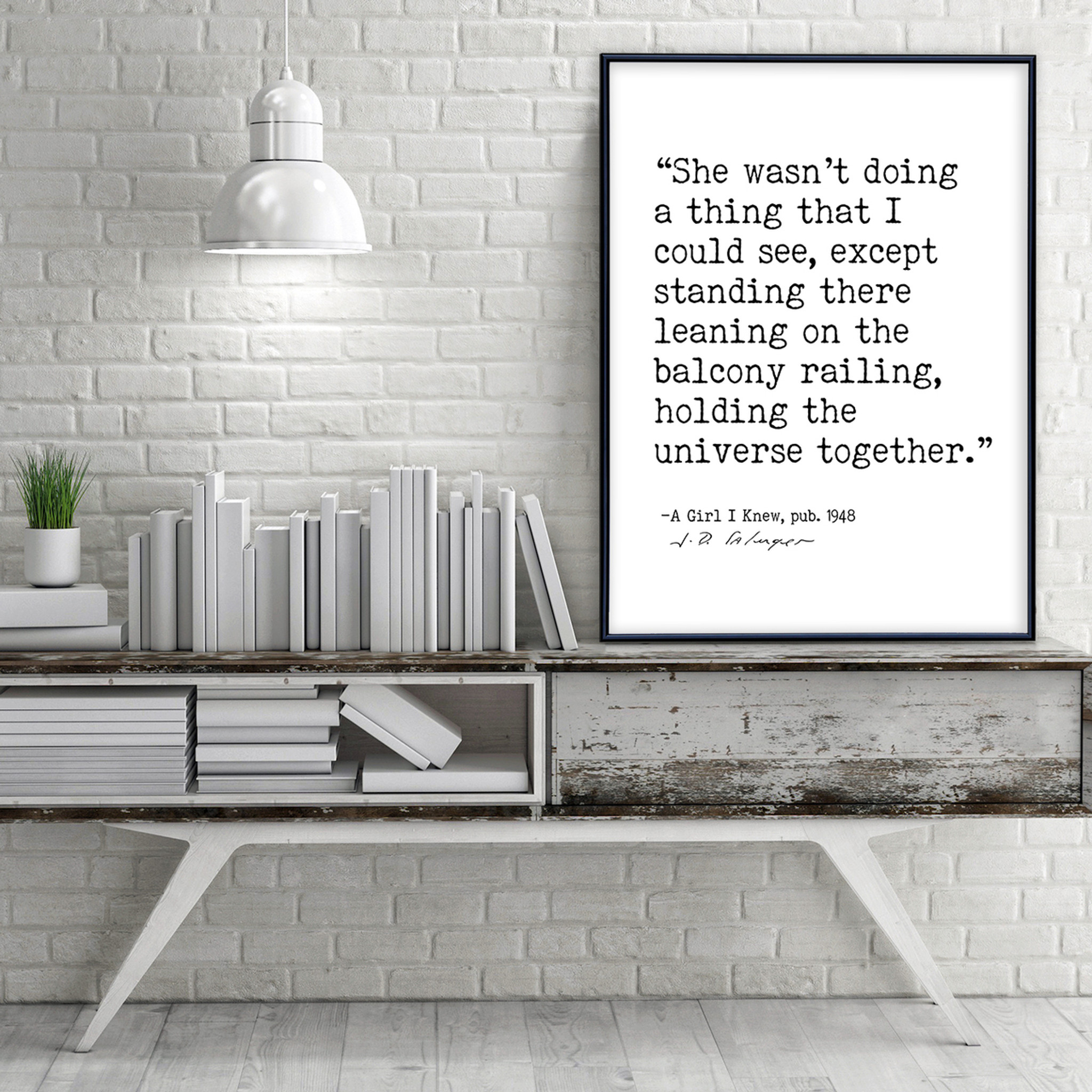 Holding The Universe Together J D Salinger Author Signature Literary Quote Print Fine Art Paper Laminated Or Framed Echo Lit