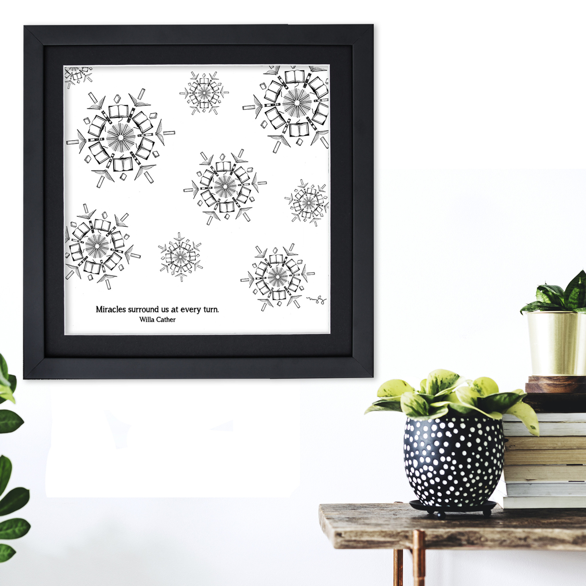 Willa Cather Snowflake Literary Quote Print Fine Art Paper Laminated Framed Or Canvas With Hanger Multiple Sizes Echo Lit