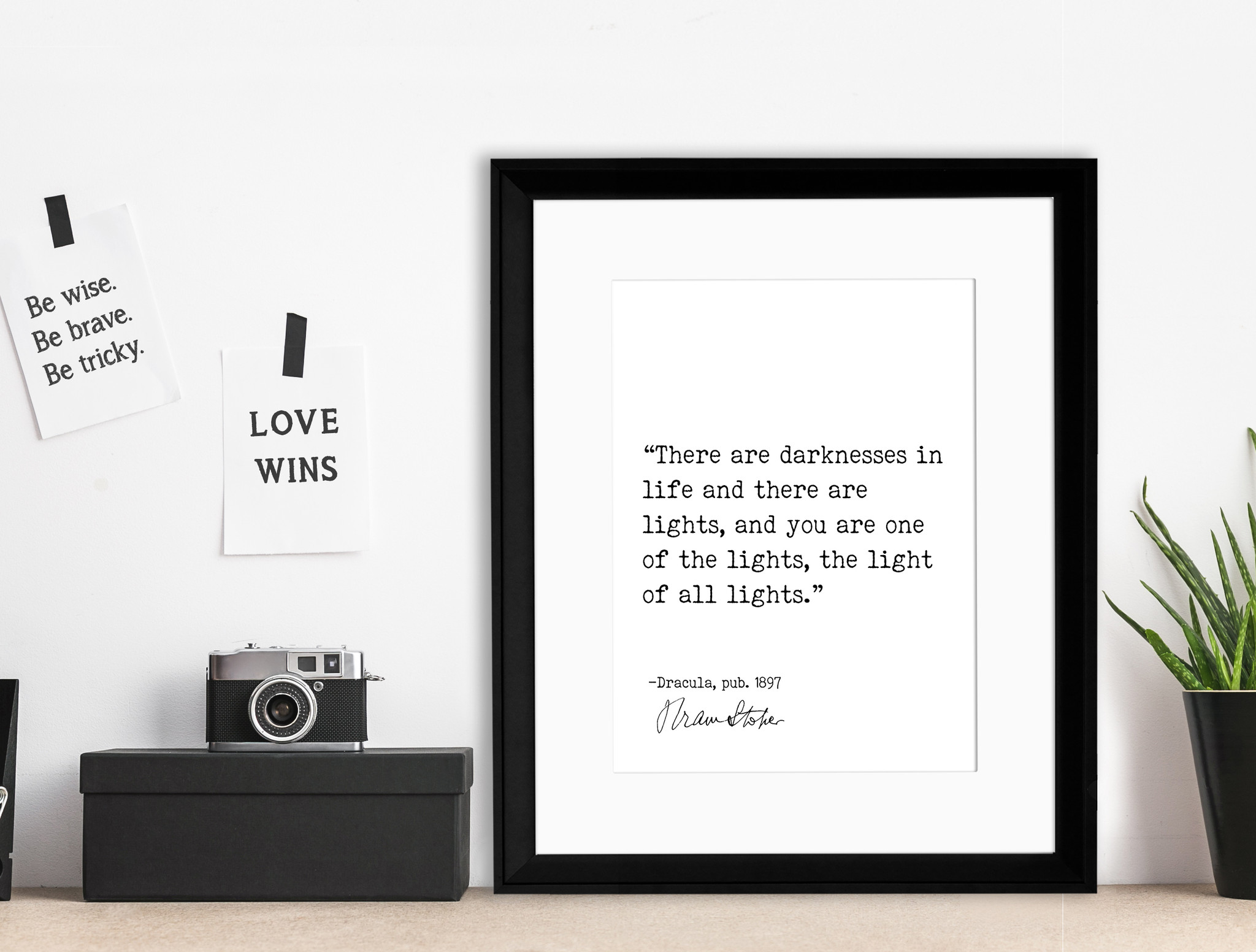 bram stoker dracula light of all lights author signature literary quote print fine art paper laminated or framed