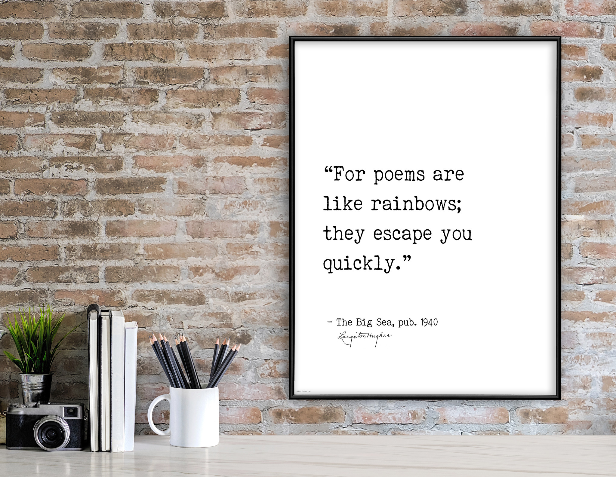 Poems Are Like Rainbows Langston Hughes Author Signature Literary Quote Print Fine Art Paper Laminated Or Framed Echo Lit