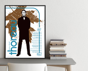 Henry David Thoreau Important Authors Literary Art Print. Educational English Classroom Poster.