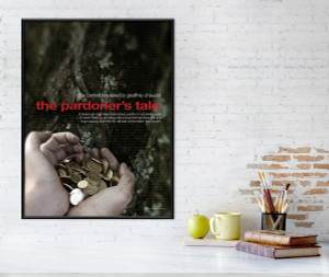 The Canterbury Tales Movie Style Poster. The Pardoner's Tale. Geoffrey Chaucer Literary Print.