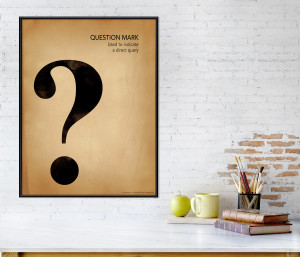 Question Mark, Writing, Punctuation and Grammar Art Print. Question Mark, Writing, Punctuation and Grammar Art Print.