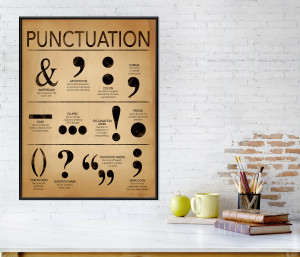 Punctuation Writing and Grammar Art Print. Punctuation Writing and Grammar Art Print.