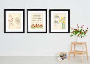Floral Poems Watercolor Print Set Featuring Wordsworth, A.A. Milne, & Edna St. Vincent Millay