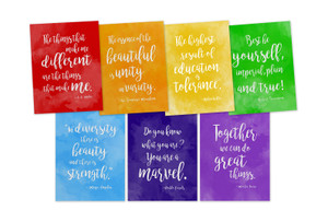 Rainbow of Diversity Motivational Posters Set of Seven Inspirational Art Prints. Rainbow of Diversity Motivational Posters Set of Seven Inspirational Art Prints.