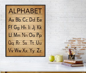 Alphabet Writing and Grammar Art Print. 