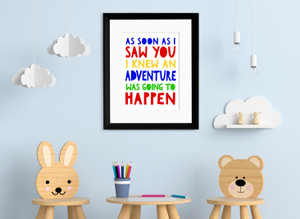 I Knew an Adventure was Going to Happen A. A. Milne, Winnie the Pooh Literary Inspirational Print.