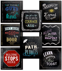 Chalkboard Style Guidance Poster Set of 8.  Chalkboard Style Guidance Poster Set of 8.