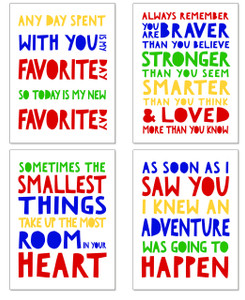 Winnie the Pooh by A. A. Milne Set of Four Literary Quote Prints. Winnie the Pooh by A. A. Milne Set of Four Literary Quote Prints.