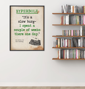 Hyperbole - Vintage Style Literary Term Poster featuring Carl Sandburg Quote. a