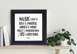 Music Gives a Soul to the Universe Plato Art Print. Musical Inspirational Literary Quote. 
