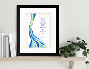 Deep Waters Spiritual and Inspirational Bible Quote Print. Deep Waters Spiritual and Inspirational Bible Quote Print.