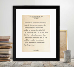 Macbeth Out Out Brief Candle Shakespeare Book Page Style Literary Quote Print. Macbeth Out Out Brief Candle Shakespeare Book Page Style Literary Quote Print.