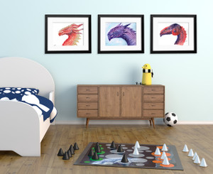 Dragons - Original Artwork Print Set. Watercolor Inspirational Print. 