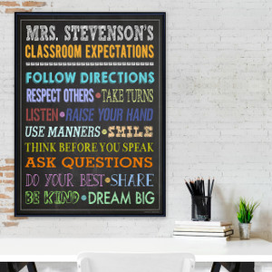 Classroom Expectations Personalized Art Print. 