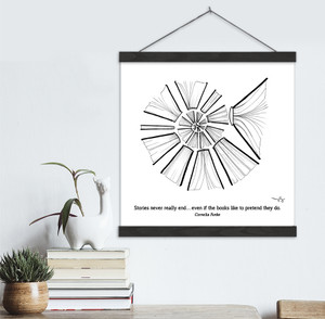 Cornelia Funke Literary Quote Print. Fine Art Canvas with Hanger.  Cornelia Funke Literary Quote Print. Fine Art Canvas with Hanger.