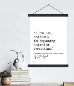 F. Scott and Zelda Fitzgerald, I Love Her Author Signature Literary Quote on Canvas F. Scott and Zelda Fitzgerald, I Love Her Author Signature Literary Quote on Canvas