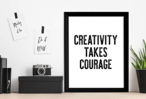 Creativity Takes Courage - Letter Press Style Inspirational Quote Print. Creativity Takes Courage - Letter Press Style Inspirational Quote Print.