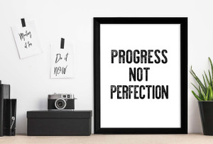 Progress Not Perfection - Letter Press Style Inspirational Quote Print. Progress Not Perfection - Letter Press Style Inspirational Quote Print.