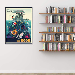 The Movie vs The Book Original Literary Art Print. 