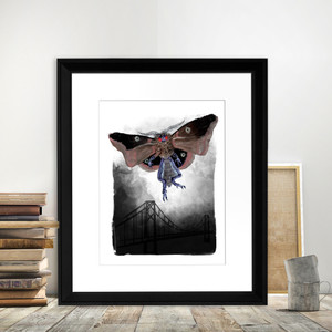 Mothman Watercolor Style Fine Art Print Mothman Watercolor Style Fine Art Print