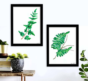West Virginia Botanicals Watercolor Fern Leaves Set Fine Art Prints.  West Virginia Botanicals Watercolor Fern Leaves Set Fine Art Prints.