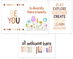 Diversity and Inclusivity Art Print Set. Diversity and Inclusivity Art Print Set.