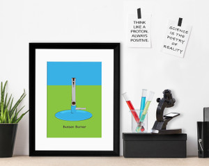 Bunsen Burner Science STEM Poster. Vibrant Scientific Instruments Art Print.