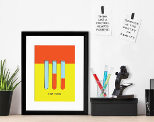 Test Tubes Science STEM Poster. Vibrant Scientific Instruments Art Print.