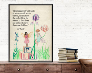 Peter Pan Vintage Style Watercolor Literary Quote Art Print. Peter Pan Vintage Style Watercolor Literary Quote Art Print.