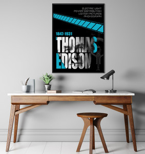 Thomas Edison Important Scientists STEM Art Print. Multiple Sizes and Finishes Available.