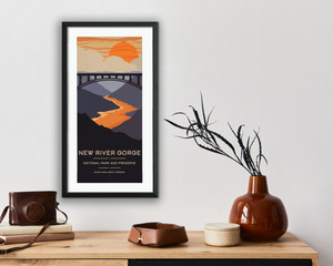 New River Gorge National Park Minimalist Art Print New River Gorge National Park Minimalist Art Print