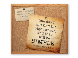 Jack Kerouac Motivational Quote Poster DIGITAL DOWNLOAD Jack Kerouac Motivational Quote Poster DIGITAL DOWNLOAD