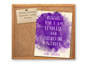 Mary Shelley Powerful Inspiration Literary Art Poster DIGITAL DOWNLOAD Mary Shelley Powerful Inspiration Literary Art Poster DIGITAL DOWNLOAD