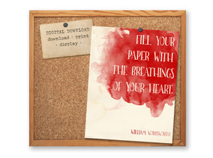 William Wordsworth Powerful Inspiration Literary Art Poster DIGITAL DOWNLOAD William Wordsworth Powerful Inspiration Literary Art Poster DIGITAL DOWNLOAD