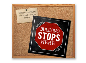 Bullying Stops Here Motivational Chalkboard Quote Poster DIGITAL DOWNLOAD Bullying Stops Here Motivational Chalkboard Quote Poster DIGITAL DOWNLOAD