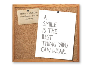 Smile Inspiration Quote - Literary Art Poster DIGITAL DOWNLOAD Smile Inspiration Quote - Literary Art Poster DIGITAL DOWNLOAD