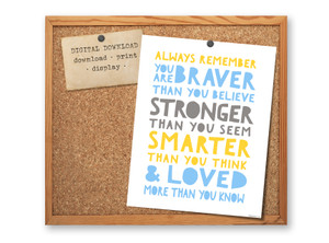 Winnie the Pooh Always Remember Inspirational Quote - Literary Art Poster DIGITAL DOWNLOAD Winnie the Pooh Always Remember Inspirational Quote - Literary Art Poster DIGITAL DOWNLOAD
