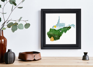 Watercolor West Virginia Bees Art Print Watercolor West Virginia Bees Art Print