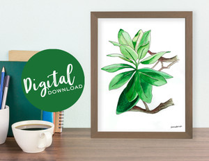 West Virginia Botanicals Watercolor Rhododendron Plant Fine Art Print. DIGITAL DOWNLOAD