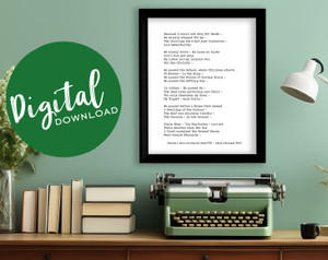 Emily Dickinson Because I Could Not Stop For Death Quote Print. DIGITAL DOWNLOAD Emily Dickinson Because I Could Not Stop For Death Quote Print. DIGITAL DOWNLOAD