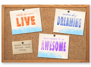 Dream, Live and Be Awesome Inspirational Posters. DIGITAL DOWNLOAD Dream, Live and Be Awesome Inspirational Posters. DIGITAL DOWNLOAD