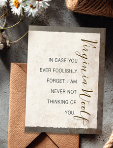 Virginia Woolf Quote Valentine Card - Single or 8 Pack
