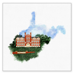 Old Main Marshall University Watercolor West Virginia Art Print