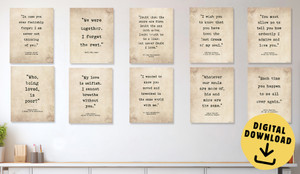 Romantic Literary Quote Set of Ten DIGITAL DOWNLOAD