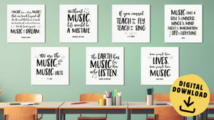 Music Literary Inspirational Quote Set of Seven DIGITAL DOWNLOAD