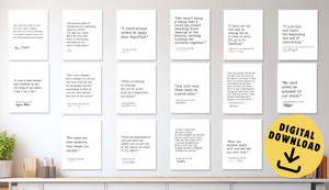 Typewriter Author Signature Quote Set of Sixteen DIGITAL DOWNLOAD